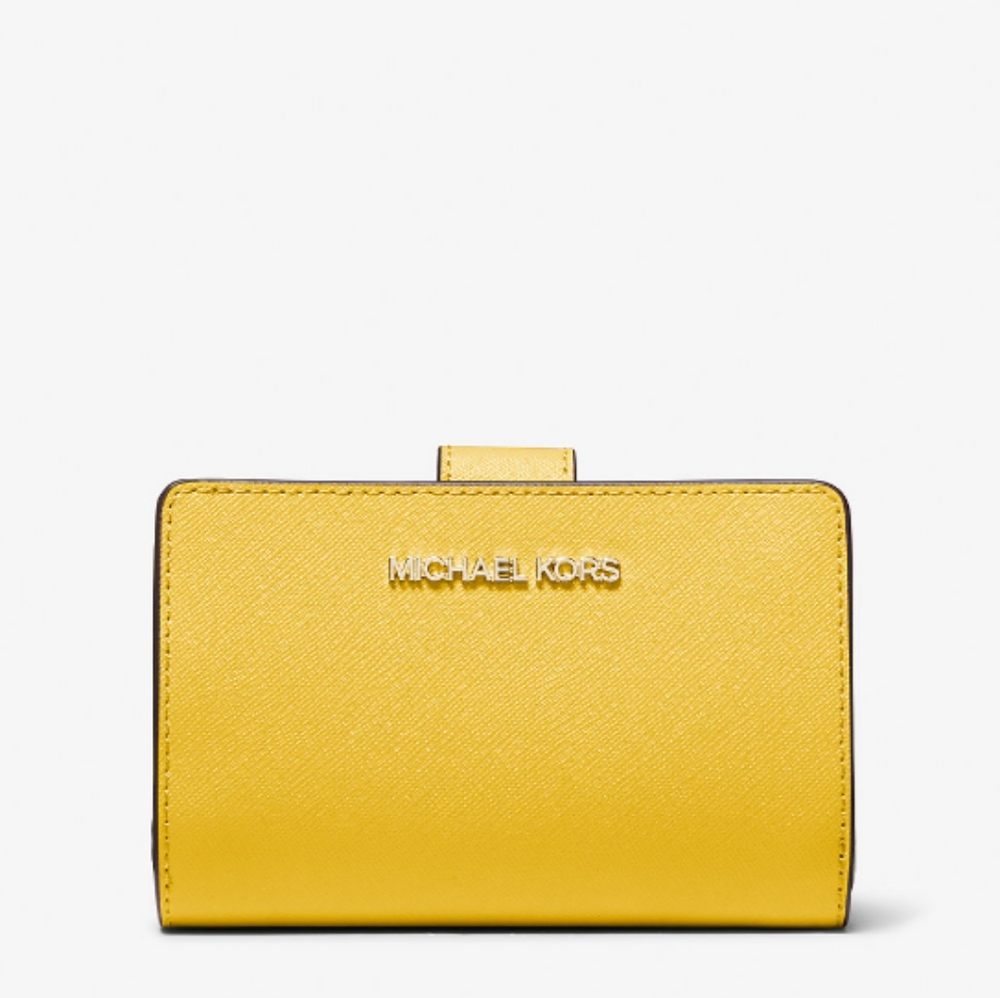 Michael Kors Golden Yellow Medium Cross-grain Leather Wallet NWOT